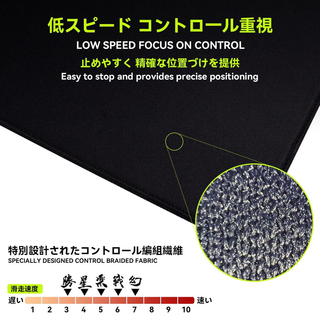 TALONGAMES Win Series Мышь Игровая мышь Киберспортивная мышь Резиновая усиленная Большая Черная Японский дистрибьютор Коврик, Коврик, Коврик, 490x420x4мм, Ткань, Противоскользящий