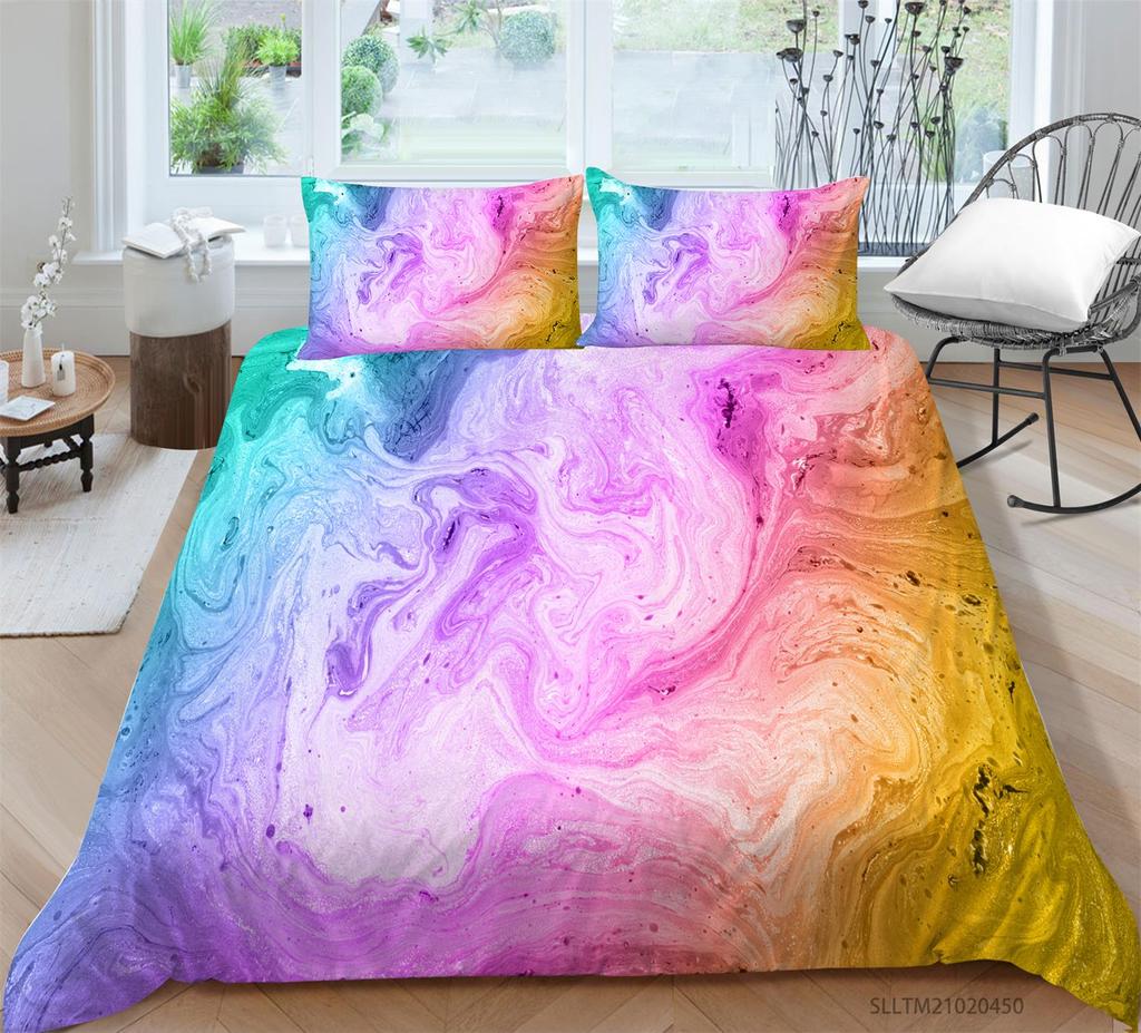 3D Digital Printing Home Bedding Set Pillow Cover Quilt Cover Bedding Set Duvet Cover Full Size Single/Double Bed Home Decoration