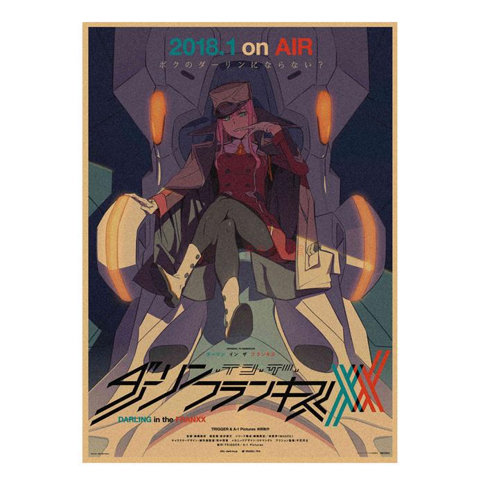 Ретро-постер из крафт-бумаги: Японское аниме DARLING in the FRANXX Декоративное настенное искусство 409