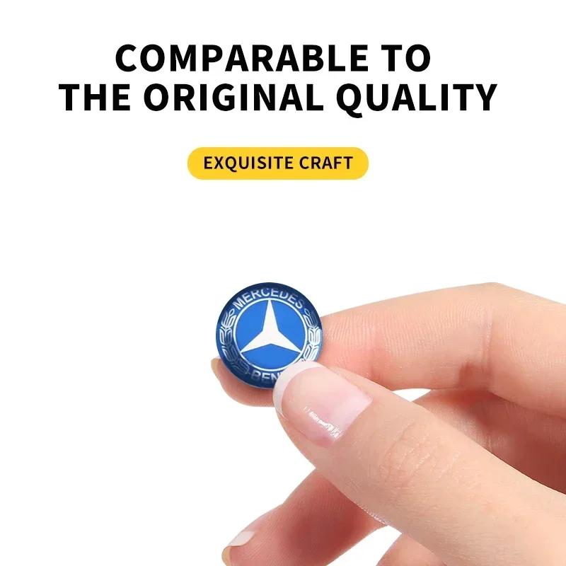 DQQ3 14mm Car Remote Key Stickers Badge Emblem Car Accessories For Mercedes Benz W204 W205 W211 203 212 S E GLE GLS CLA GLC AMG EQE