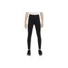 Solid High-Waisted Casual Knit Sports Pants Kids Bottoms Black DV3135-010