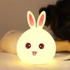 Silicone Rabbit Night Light  USB Rechargeable 7 Color-Changing LED Lamp with Touch Sensor Control  Kids Bedroom Décor  Gift for Baby