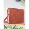Messenger Goat Leather Brown Shoulder   (Free Sling Black Bag Size - 9 X 7 X 3 In )