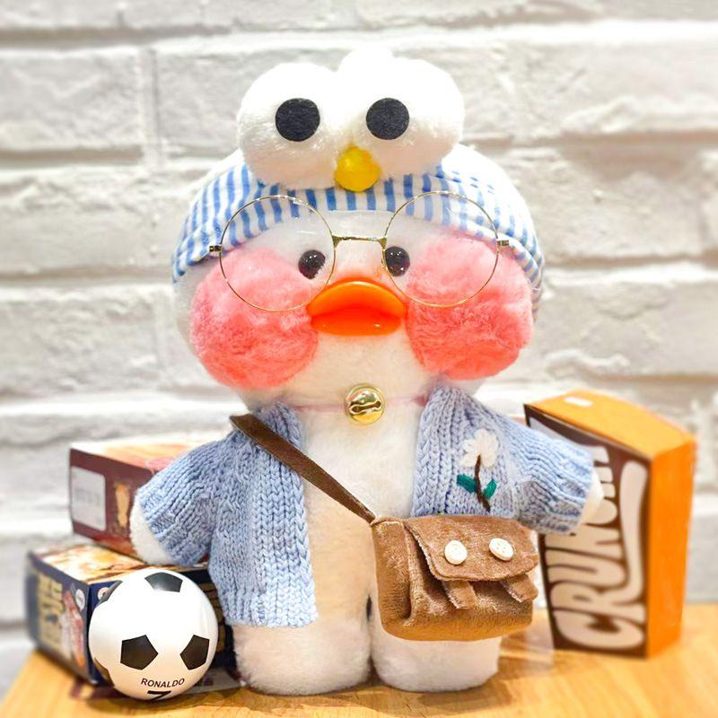 Очаровательная 30-сантиметровая плюшевая игрушка Lalafanfan Cafe Mimi в костюме желтого утенка для домашнего декора
