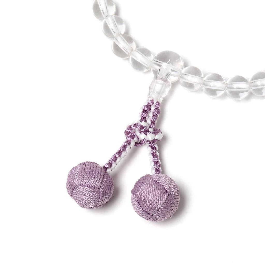 Четки из хрусталя, изготовленные в Японии, с мешочком из облачных камней глицинии. Четки ручной работы, которые могут использоваться всеми сектами. Домашние четки. Молитва.