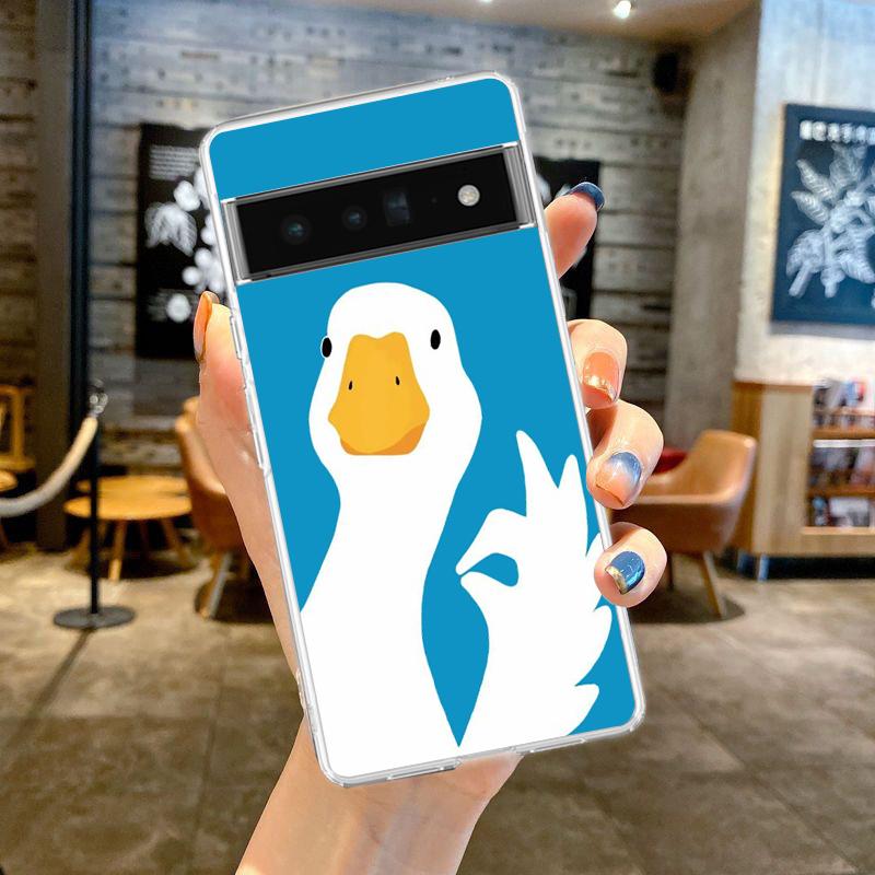 Мультяшная Милая Гусь Утка Игра Для Google Pixel 8 7 6 Pro Чехол Для Телефона Мягкий ТПУ Для Pixel 6A 5 4 5A 4A 3A XL 5G Силиконовый Прозрачный Чехол