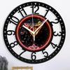 25cm Artistic Iron Round Wall Clock with Decorative Frame