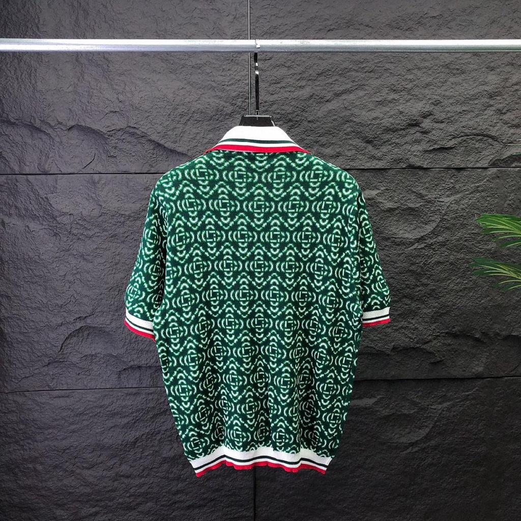 Новый трендовый мужской короткий рукав Ca Kasa, вязаный поло с жемчужными пуговицами