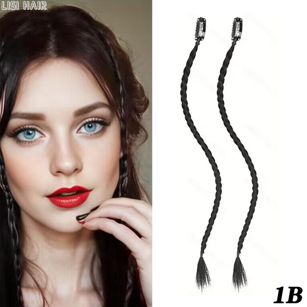 XINRAN Синтетические косы, передняя боковая челка, длинный плетеный хвост, наращивание волос на заколке, прямые шиньоны для женщин, косплей