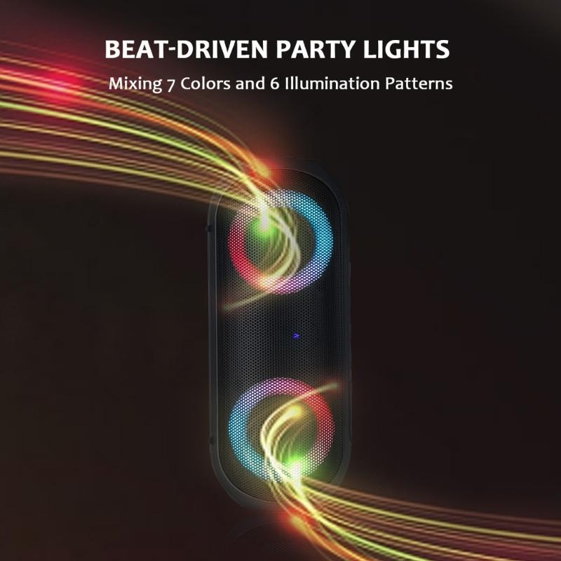 Водонепроницаемая Bluetooth 5.0 колонка с RGB-подсветкой Портативная беспроводная колонка для улицы Длительное время работы Пластиковый корпус