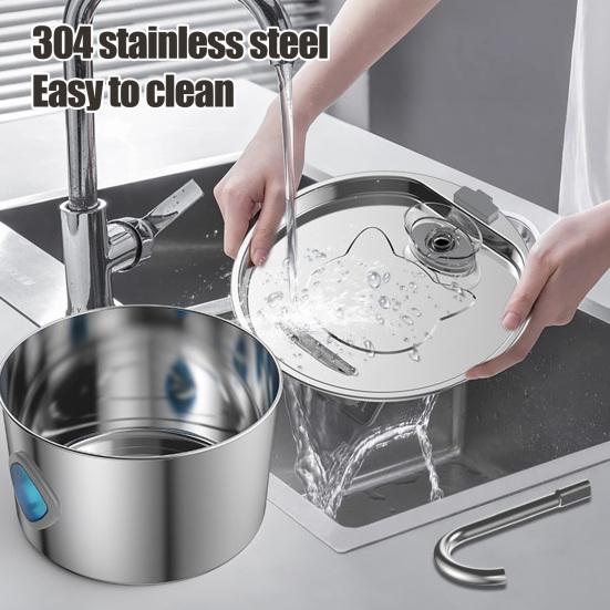 3.2 л Фонтан для воды для домашних животных из нержавеющей стали Автоматическая поилка Фонтан для воды для кошек с прозрачным окном Четверной