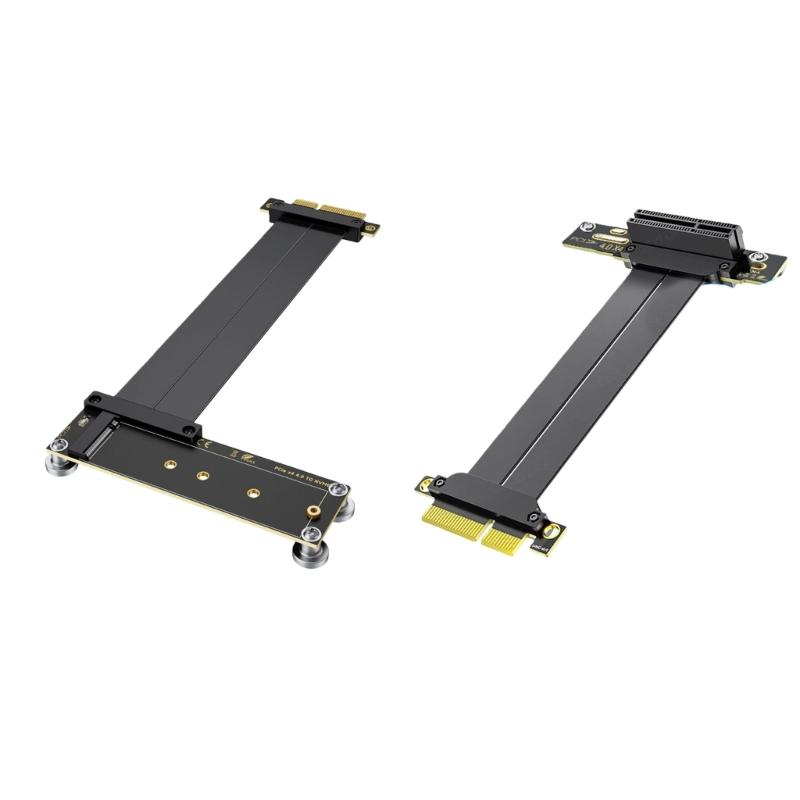 Удлинительный кабель PCIe 4.0 4X с поддержкой SSD NVMe M.2, видеокарт и сетевых карт, оснащенный экранированием от помех