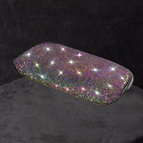 Чехол на подлокотник автомобиля со стразами, универсальная прямоугольная эластичная лента, защитная накладка для центральной консоли, подушка, коврик, аксессуары для салона автомобиля