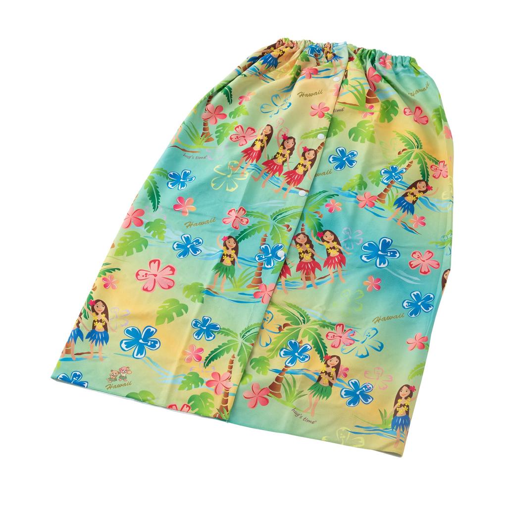 Photocatalytic smooth and dry rolled Hula 83cm x 125cm Asuka antibacterial and deodorizing towel microfiber, "Hawaiian towel, girl, green" towel,