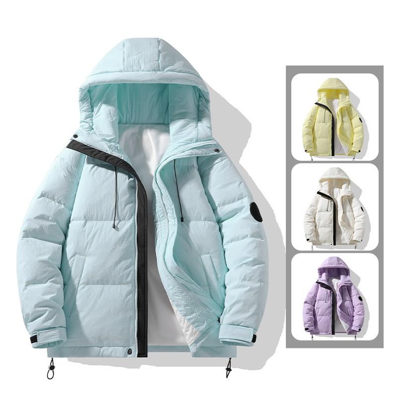 Couple Winter Down Jacket White Duck Filled Warm Loose Fit Teenagers Multiple Colors