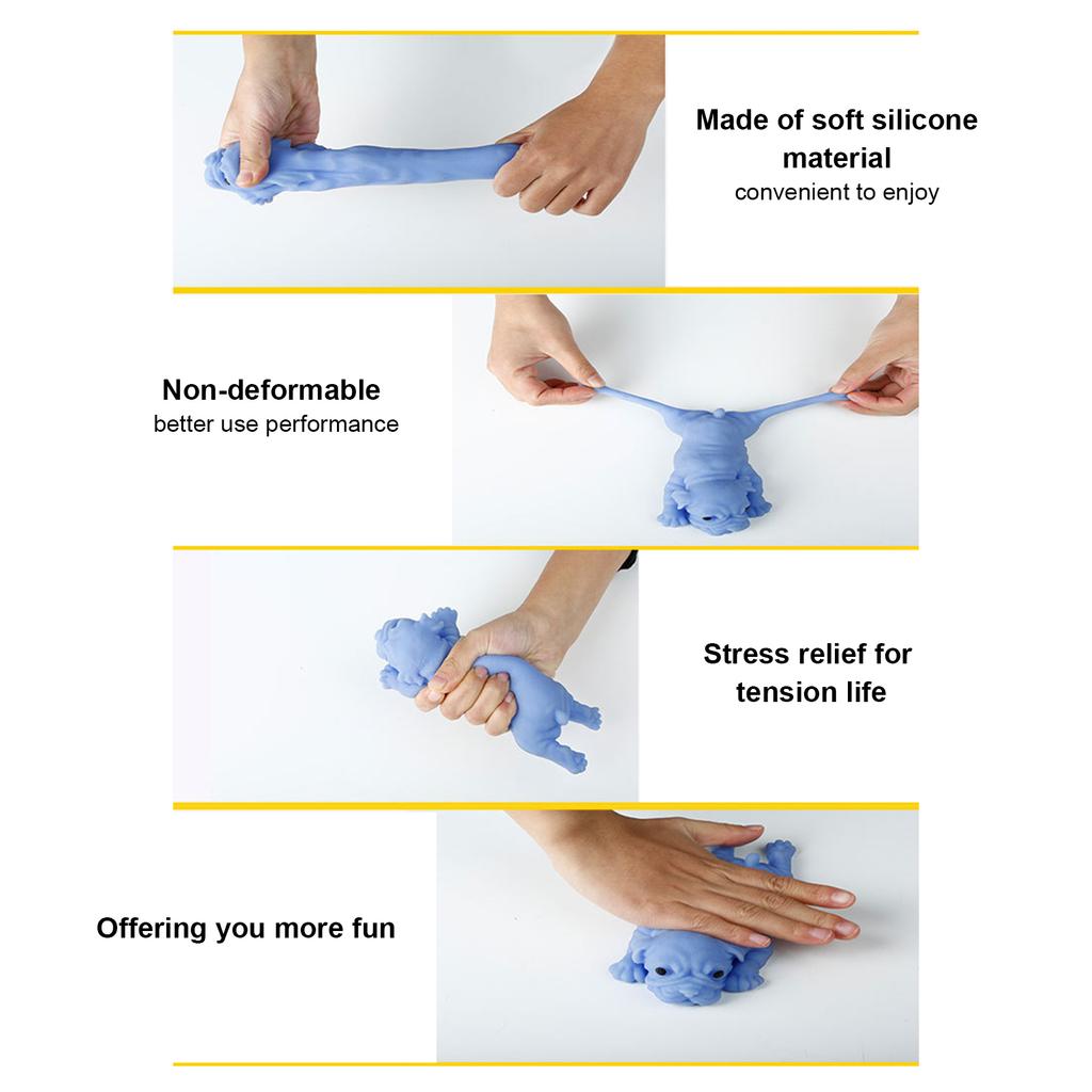 S-quishy Stress Balls Toy Anti-Stress Squeezing Balls Cute Dog Design Slow Rebound P-inch Toys for Girls Boys Kids Home Party Decoration Present Gift