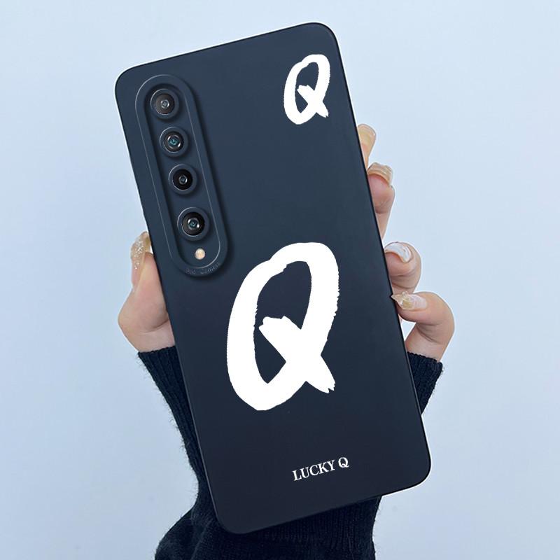 Lucky Initial Letter Case For Xiaomi Mi 10 / Mi 10 Pro 5G Phone Case Full Protect Camera Lens Shockproof TPU Soft Cover Bumper