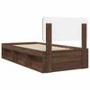 Bed Frame in Brown Oak Look 75 x 190 cm Solid Pine Wood