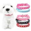 Ошейник для маленькой собаки, кошки, котенка, щенка, кожаный ошейник, цепочка для питомца, стразы, кашемир для чихуахуа, перо, красный, синий, розовый, новый