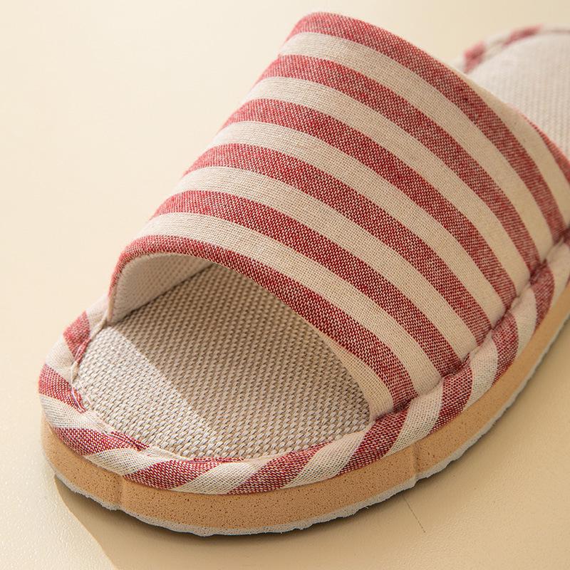 Унисекс Хлопково-Льняные Нескользящие Домашние Тапочки - Льняная Ткань для Всех Сезонов