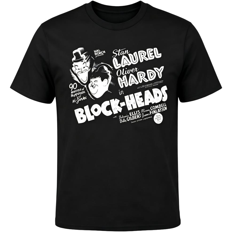 Laurel And Hardy Block-Heads Vintage Movie Poster T-Shirt