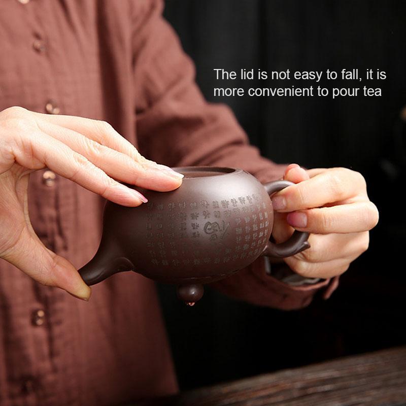 BORREY 220 мл Исинский чайник Цзыша, глиняный чайник, красавицы, резная фиолетовая глина, керамический чайный сервиз кунг-фу, чайник с фиолетовым песком