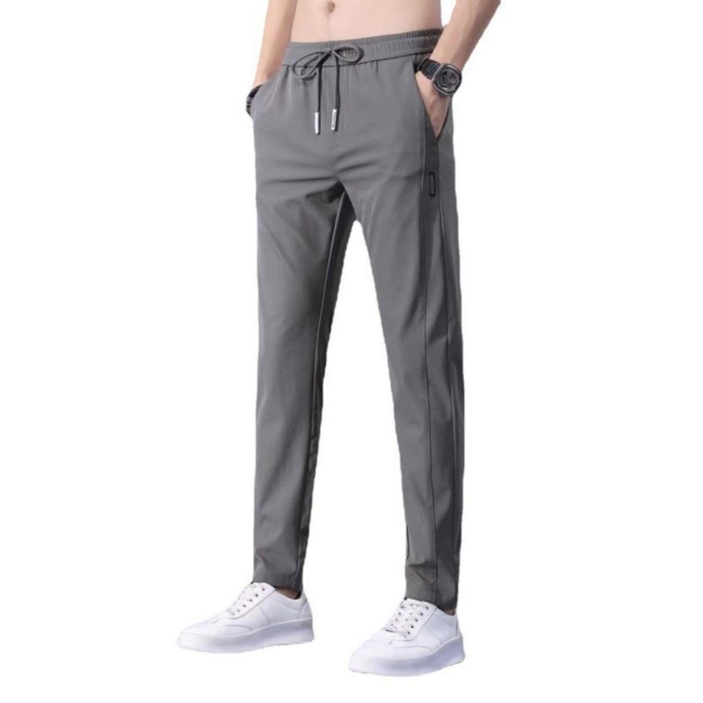 Мужские облегающие брюки прямого кроя Ice Silk Hanging Pants, летние тонкие мужские легкие повседневные брюки
