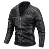 Leather Men 'S Jacket Motorcycle Suit Plus Velvet Leather Jacket