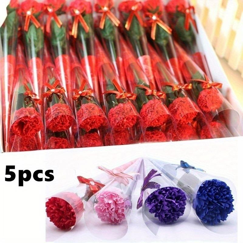 5pcs/lot Bath Artificial Carnation Flower Party Mother's Day Gift Decoration Valentine's Day Gift