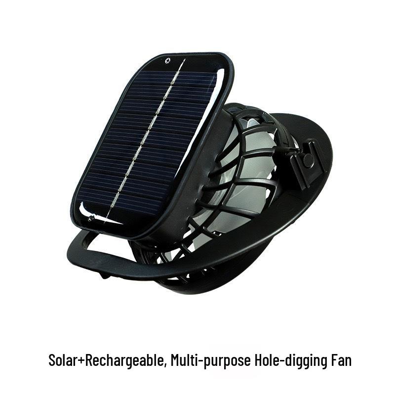 Solar Rechargeable Clip Fan with USB Charging and High Wind Power