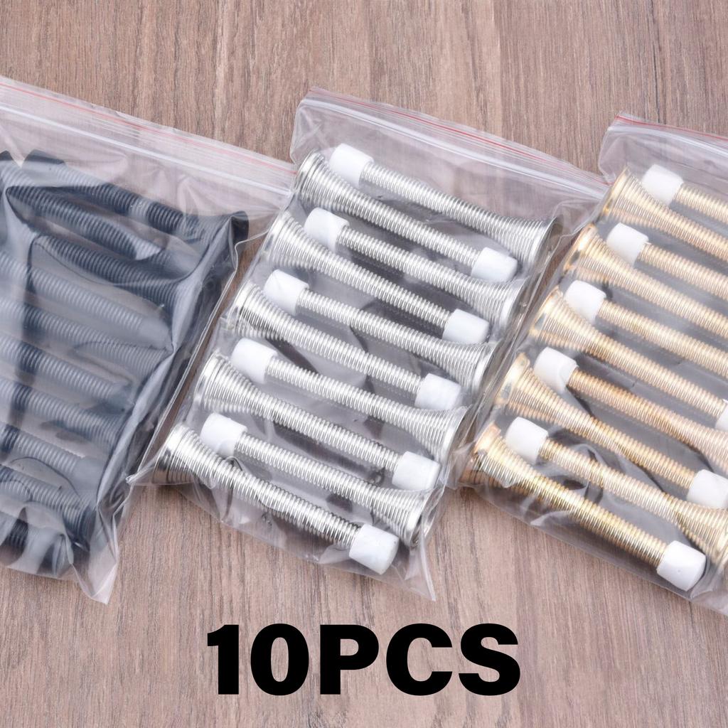 10Pcs Heavy Duty Spring Door Stopper with Rubber Bumper AntiCollision Wall Protector for Kitchen Bedroom Office