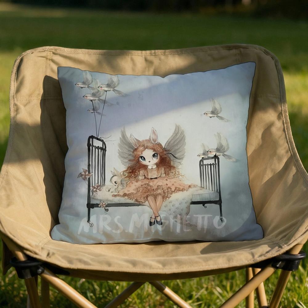 MMrs Mighetto Print Cushion Cover Soft Reversible Durable Pillow Cover MultiScene Use for Home Car Daily Comfort