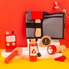 Детский игровой набор инструментов пожарного Деревянная игрушка Поясная сумка Детский ящик для инструментов Пожарное оборудование
