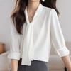 NaVaVa V Neck Long sleeVe Blouse Vintage Scarf Neck Nb2925