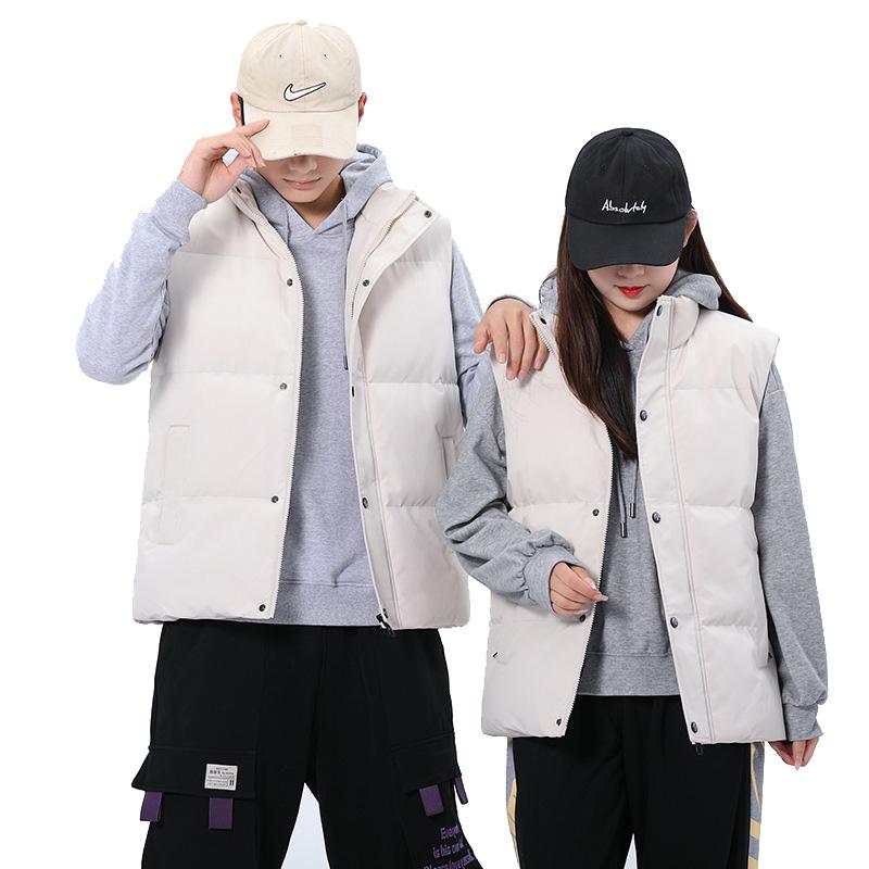 Осенне-зимний пуховый хлопковый жилет, мужская одежда, короткая куртка без рукавов с воротником-стойкой, 4 цвета, большой жилет для пар, 8XL