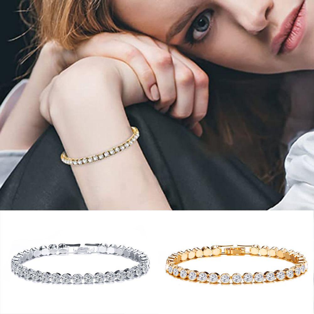 Браслет моды с бриллиантами шириной 5 мм, браслет-цепочка, хип-хоп, инкрустированный стразами