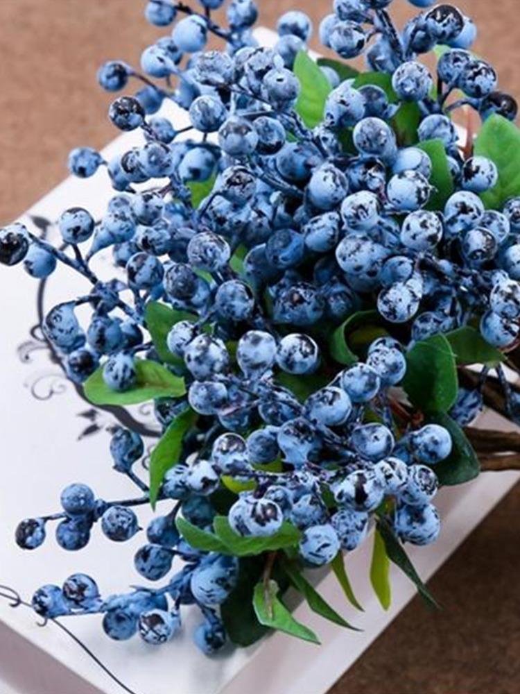 6 шт. пластиковые искусственные ягоды черники искусственные цветы черники для дома, свадьбы, офиса, вечеринки, декор