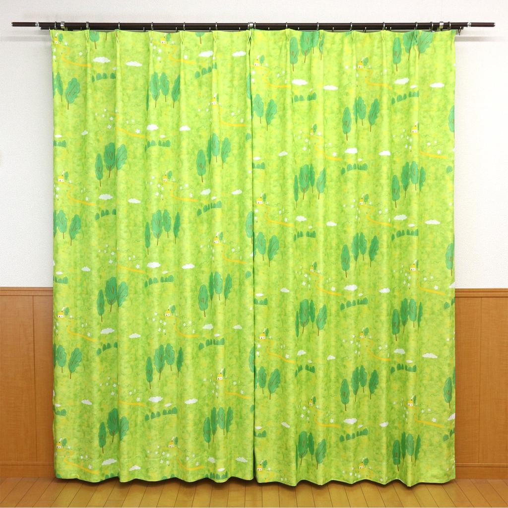 Детская занавеска Лесная форма Обработка памяти Набор из 2 штук Ширина 100 см x Длина 200 см Детская комната