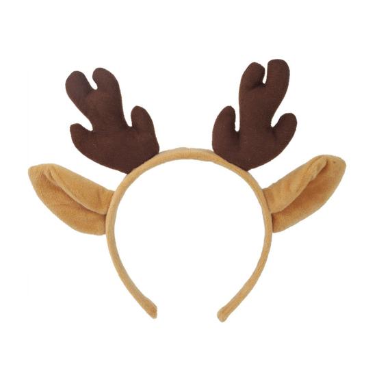 Рождественская повязка на голову из рогов оленя, эластичная, нескользящая, плюшевая, подходит для всех возрастов, рождественские аксессуары для волос, украшения для праздничных вечеринок