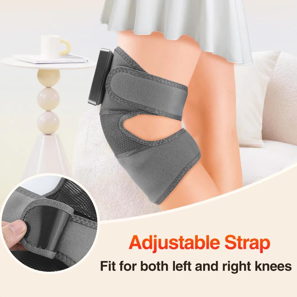 Eletric Knee Massager Heating Pad Vibration Wrap 5 Gears Heat Knee Massage Brace Rechargeable Knee Protector Relief Fatigue Pads