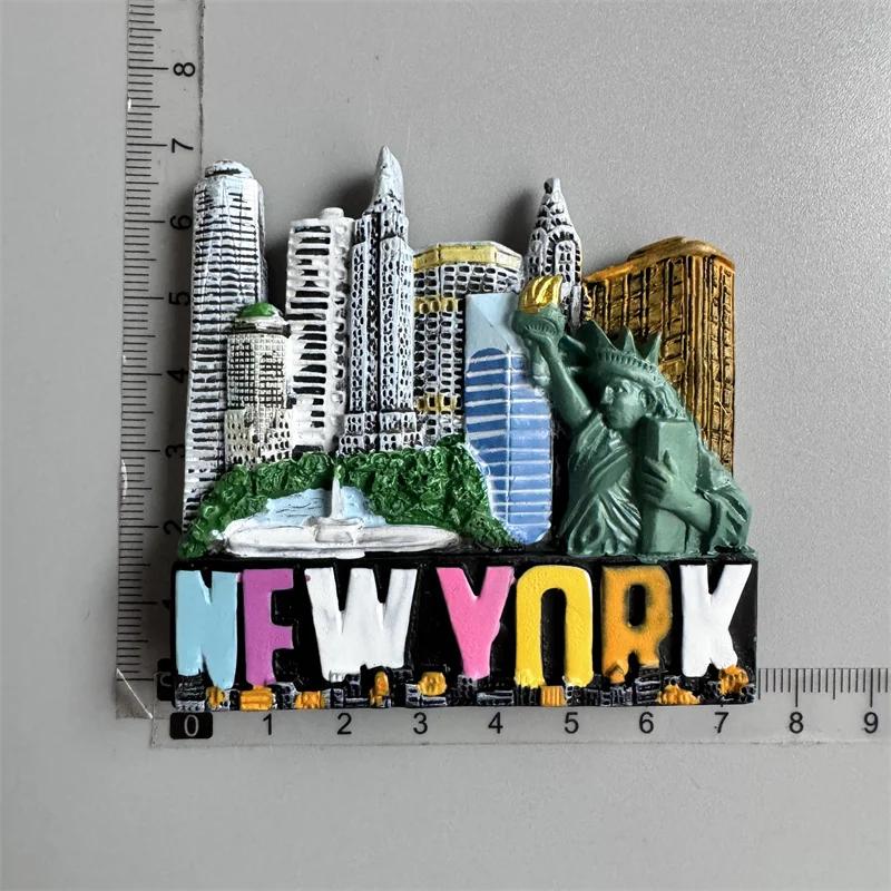 США Магниты на холодильник Туристические сувениры Бостон Аляска Нью-Йорк Чикаго Магнитные наклейки на холодильник Подарки для путешествий Украшения