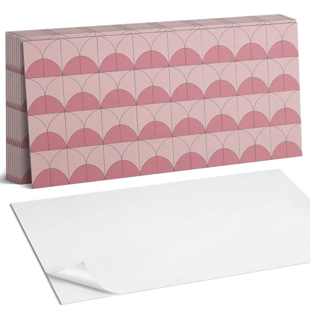 Paczka Kafelków Winylowych Łatwy Montaż Geometryczne Półkola W Układzie 10X40X20 Cm