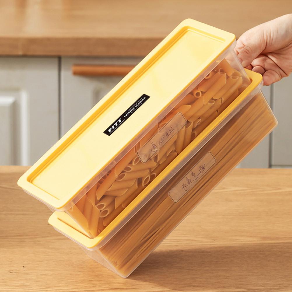 Ящик для хранения лапши, герметичная крышка для микроволновой печи, прямоугольные спагетти, макароны, хлопья, фрукты, овощи, холодильник, контейнер для еды