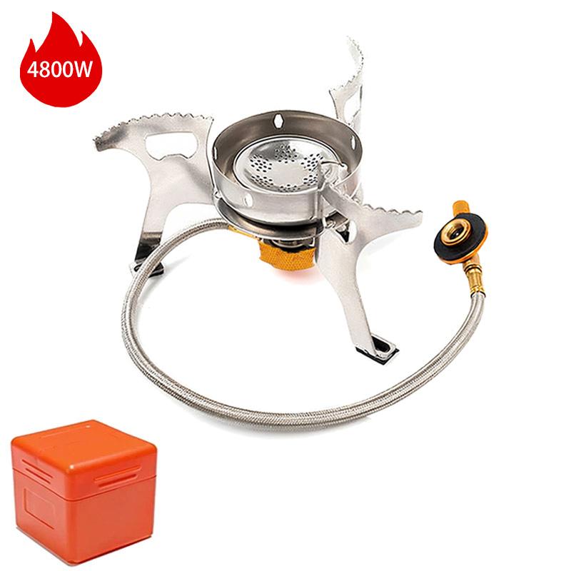 New Camping Gas Stove Portable Folding Outdoor Backpacking Windproof Stove Tourist Equipment For Cooking Hiking BBQ Picnic 4800W