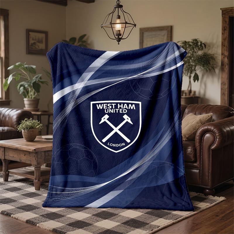 West Ham United Football Print Flannel Blanket Soft Warm Sofa Bed Throw Blanket For Home Office Bedroom