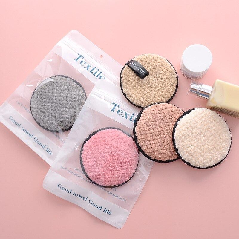 Double Sided Makeup Remover Puff Facial Cleansing Pad Reusable Water-Activated Face Washing Sponge with Pineapple Pattern