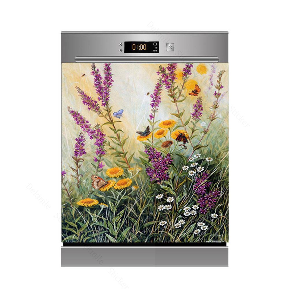 3D бамбуковая текущая вода, свеча, камень, посудомоечная машина, холодильник, морозильная наклейка, детская художественная крышка двери холодильника, обои, кухонный декор