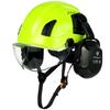 Eye Protection and Anti-smashing Construction Site ABS Hard Hat with Sound Insulation Earmuffs, Breathable and Head Circumference Adjustable
