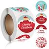 500 Pcs 1.5 Inch Merry Christmas Stickers Christmas Tags Roll Labels Sealing Adhesive Round Santa Claus Stickers