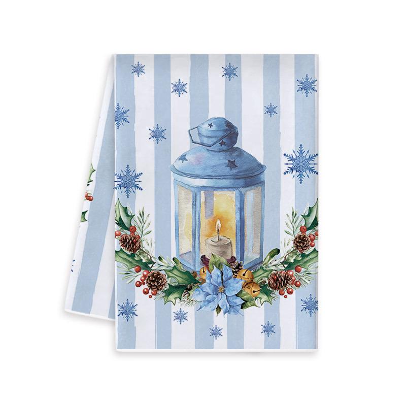 Blue Christmas Kitchen Towel & Dishcloth Combo Set